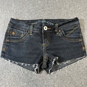 Foxy Jeans‎ Womens Denim Cutoff Shorts Size 5 26-27 Dark Wash Stretch Low Rise